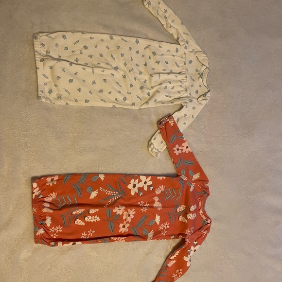 2 Newborn Pajama Dresses * White and Pink - Picture 1 of 1